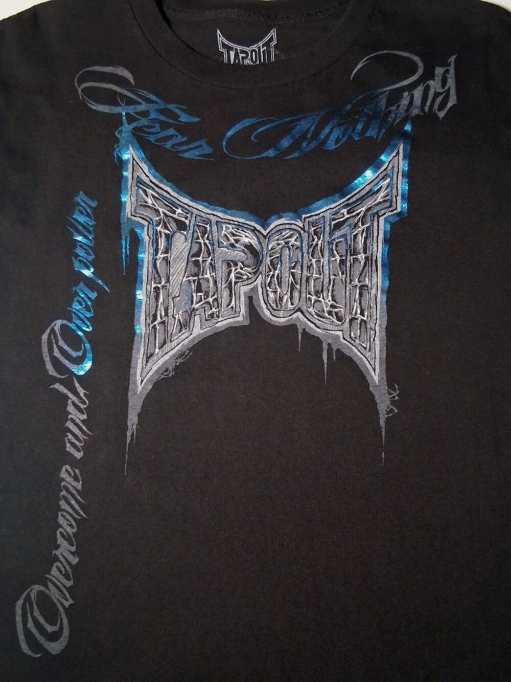 Vintage Y2K Tapout T Shirt Youth L 14/16 Overcome And Over Power Graphic MMA - Picture 6 of 8